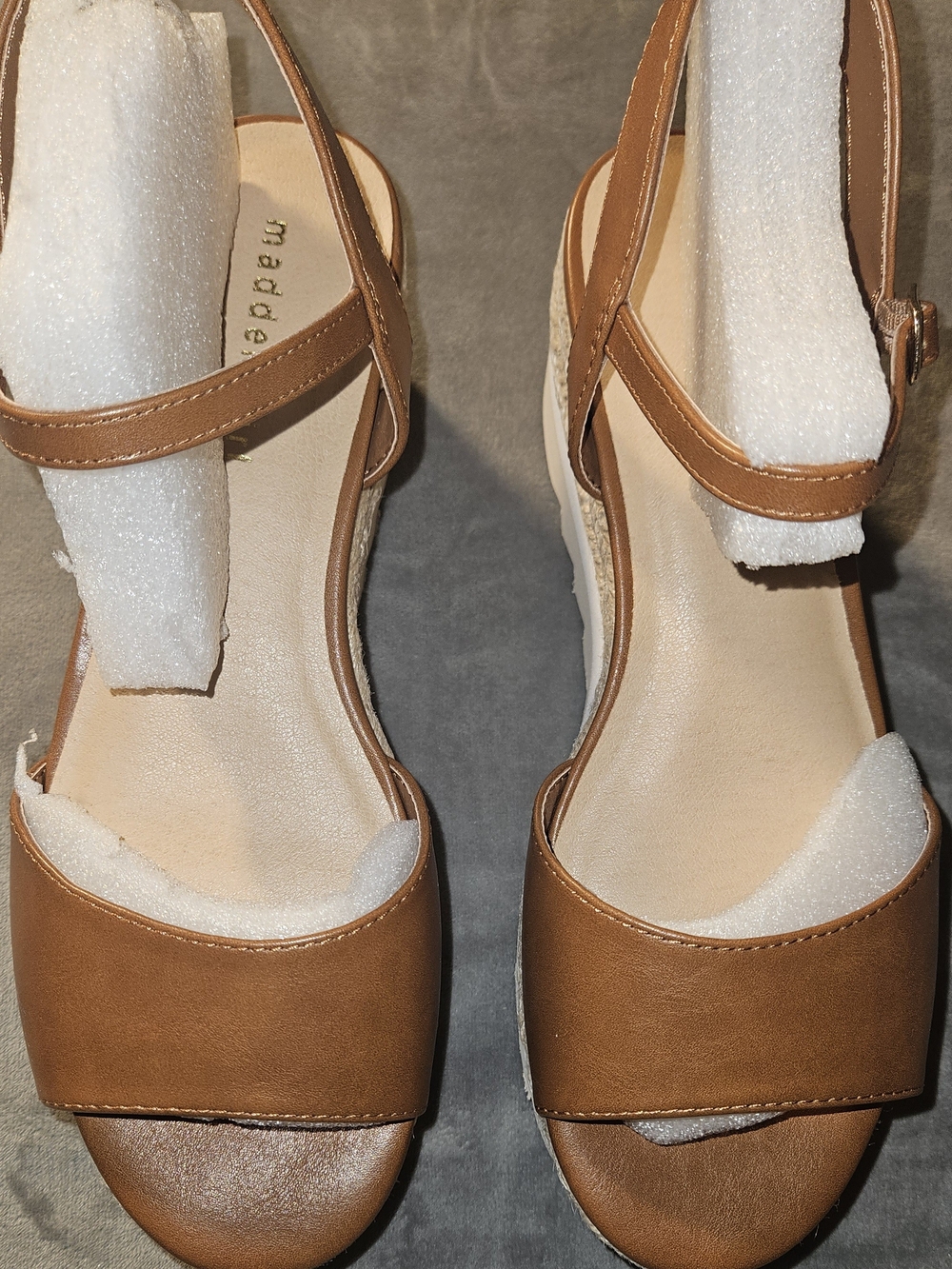 Madden Girl Tan Open-Toe Ankle-Strap Sandals